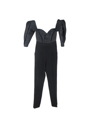 Self-Portrait sweetheart-neck jumpsuit - Black