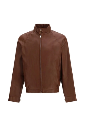 Brunello Cucinelli bomber zip manica raglan - Brown