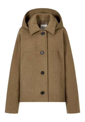 TOMBOY hooded buttoned jacket - Brown