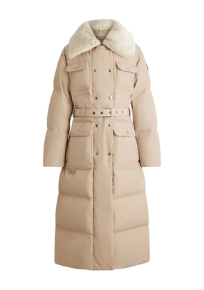Fusalp Vlavi belted faux-fur collar coat - Neutrals