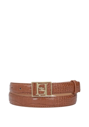 Elisabetta Franchi crocodile-effect belt - Brown