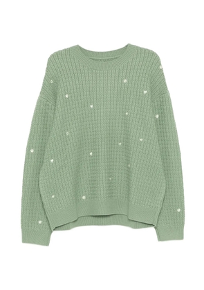 CROQUIS heart-embroidered sweater - Green