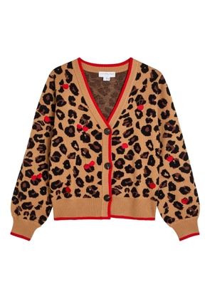 NEVER FULLY DRESSED Cherry leopard cardigan - Neutrals