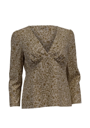 Reformation Marisa floral-print V-neck blouse - Neutrals