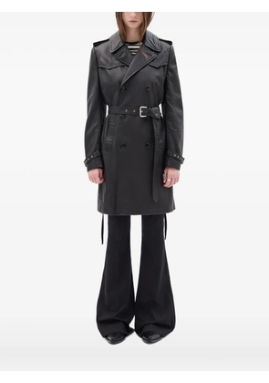 Ann Demeulemeester Eda double-breasted leather coat - Black