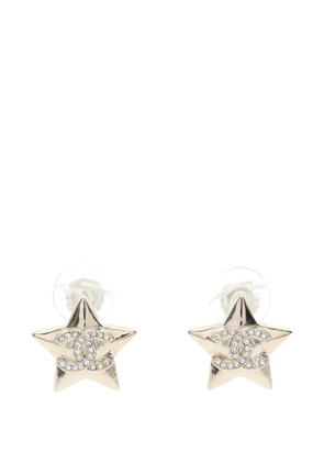 CHANEL Pre-Owned 1986-1988 Cocomark Star rhinestone earrings - Gold