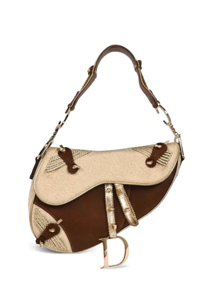Christian Dior Pre-Owned 2003 applique leather saddle handbag - Neutrals
