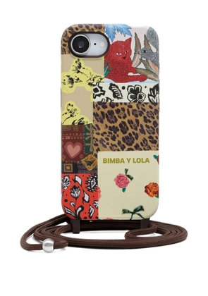 Bimba y Lola iPhone 16e patchwork phone case - Brown
