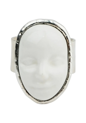 Poison Drop Lab face cabochon ring - Silver