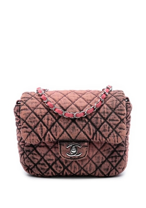 CHANEL Pre-Owned 2019 Small Square CC Quilted Denimpression Single Flap crossbody bag - Grey