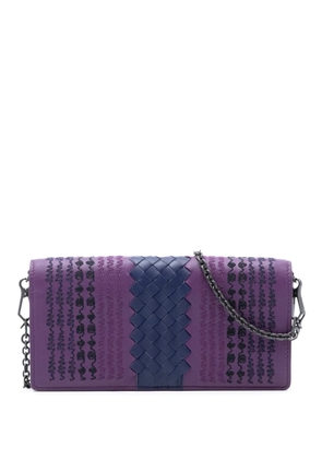 Bottega Veneta Pre-Owned 2012-2025 Nappa Intrecciato Embroidered Continental Wallet on Chain crossbody bag - Purple