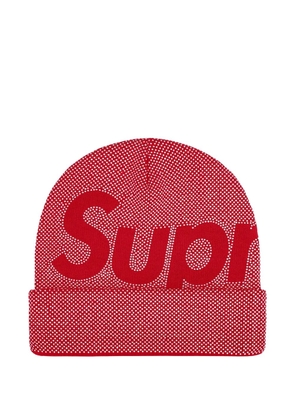 Supreme logo-detail beanie - Red