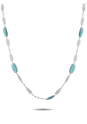 LB Exclusive diamond and opal necklace - Silver