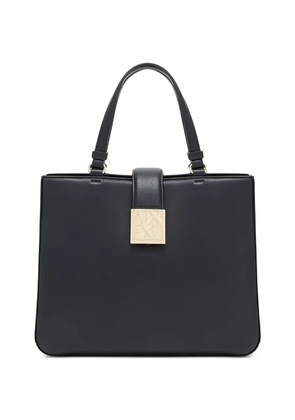 Armani Exchange amy palmelato square plaque tote bag - Black