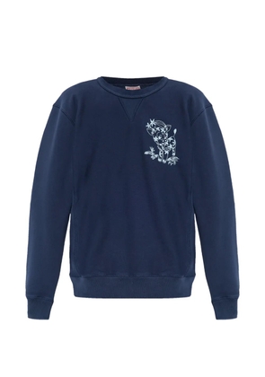 Kenzo cartoon-embroidery crew-neck sweatshirt - Blue