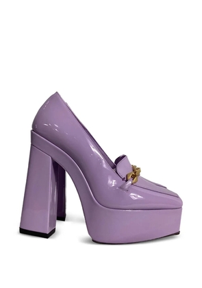 Jimmy Choo Pre-Owned chain-detail platform pumps - Purple