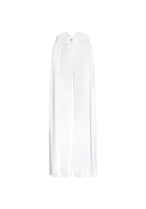 Genny pleated high-waisted palazzo pants - White