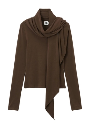b+ab draped long-sleeve blouse - Brown