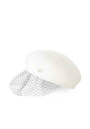 Maison Michel Bonnie Veil beret hat - White