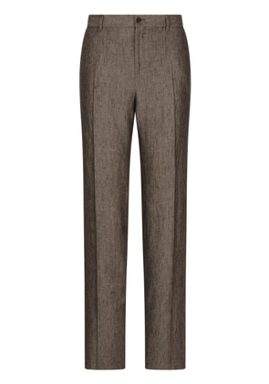 Dolce & Gabbana tapered twill linen trousers - Neutrals