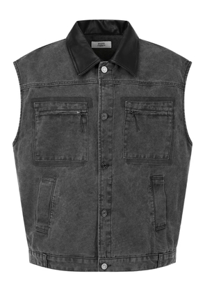 TOMBOY collared sleeveless denim jacket - Grey
