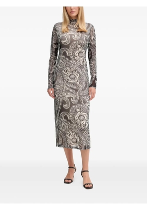 Marc Aurel patterned midi dress - Black