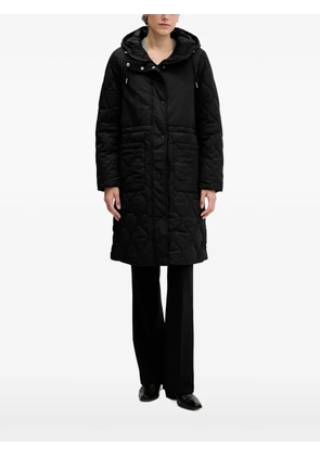 Sisley hooded quilted coat - Black