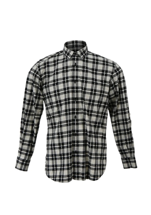 Saint Laurent Pre-Owned check-pattern long-sleeve shirt - Black