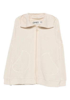 Open YY Waffle Balaclava zip-up hoodie - Neutrals