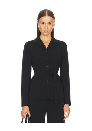 Theory Tie Waist Crepe Jacket in Black. Size 6. Also in 8.