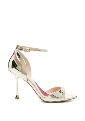 LIU JO Mirrored laminated sandals - Gold