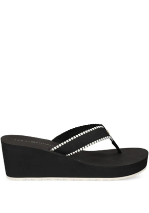 Tommy Hilfiger platform-wedge thong flip-flops - Black