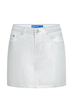 Karl Lagerfeld Jeans five-pocket denim mini skirt - Silver