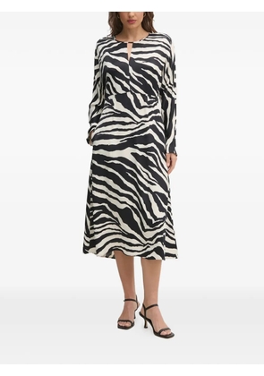 OUI zebra print cut-out dress - Black