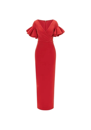 Rami Al Ali overlap ruffled maxi dress - Red