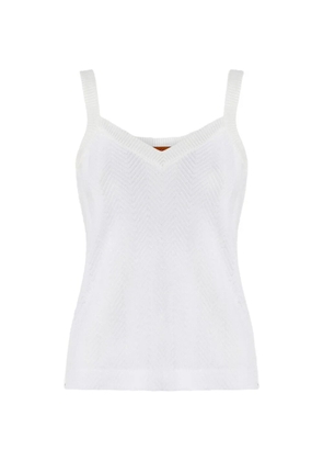 Missoni V-neck zigzag-pattern tank top - White