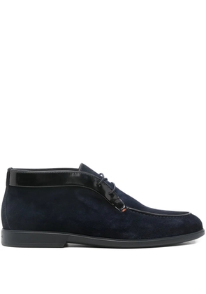Santoni lace-up panelled boots - Blue