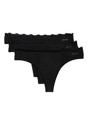 Calvin Klein Underwear lace-trim thongs (pack of three) - Black