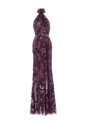 Saiid Kobeisy halter-neck maxi dress - Purple