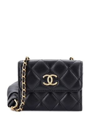CHANEL Pre-Owned Card Holder with Padded Chain Strap Quilted Lambskin shoulder bag - Black