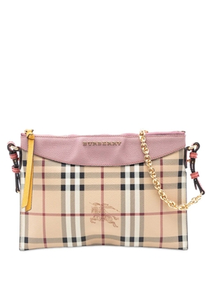 Burberry Pre-Owned 2000-2017 Haymarket Check Coated Canvas Peyton crossbody bag - Brown