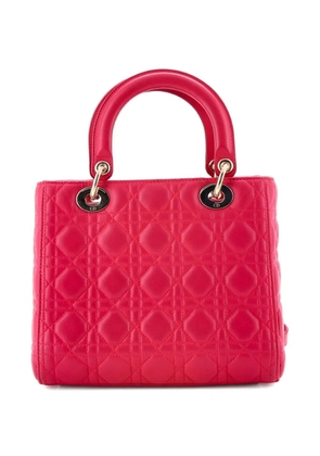 Christian Dior Pre-Owned Lady Dior Bag Cannage Quilt Lambskin Medium satchel - Pink