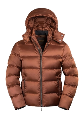Moorer hooded zip-up padded jacket - Brown