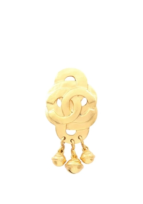 CHANEL Pre-Owned 1995 Gold Plated CC Bell Brooch costume brooch