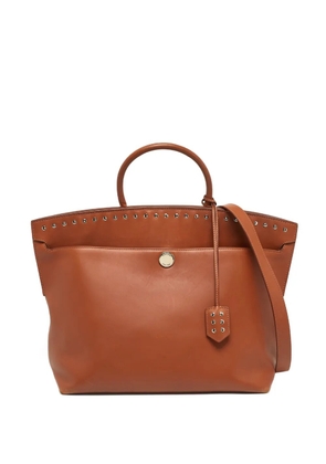 Burberry Pre-Owned Society studded leather tote bag - Brown