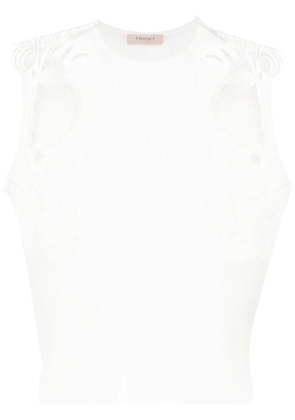 TWINSET lace knitted top - White