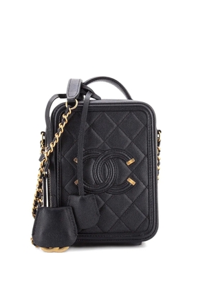 CHANEL Pre-Owned Filigree Vertical Vanity Case Quilted Caviar crossbody bag - Black