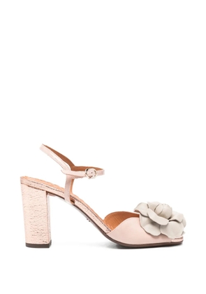 Chie Mihara Biuty flower block-heel sandals - Pink