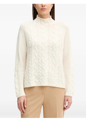 Benetton cable-knit roll-neck sweater - Neutrals