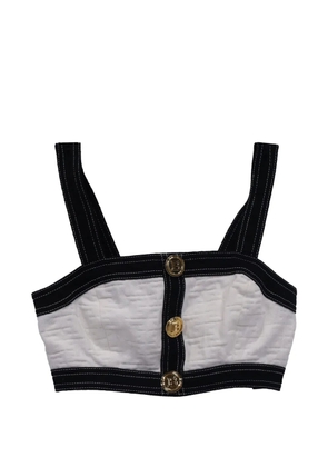 Balmain Pre-Owned back-zip cropped top - White